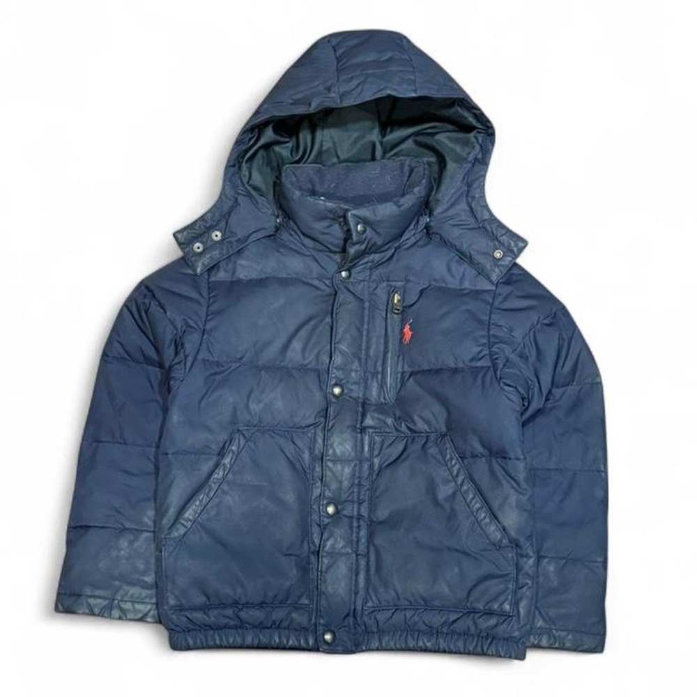 Vintage Polo Ralph Lauren Small Pony Hooded Puffer Down Jacket Y2K